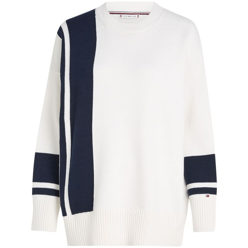 TOMMY HILFIGER - Saco Cuello Redondo Con Logo Mujer Blanco Tommy Hilfiger