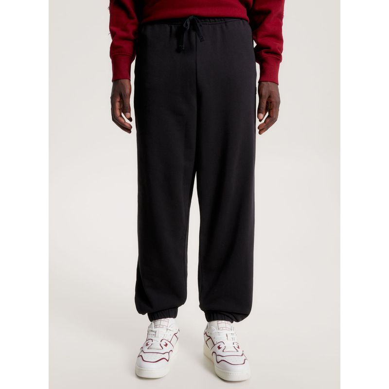 TOMMY HILFIGER - Pantalónes Con Insignia Sólida Hombre Negro Tommy Jeans