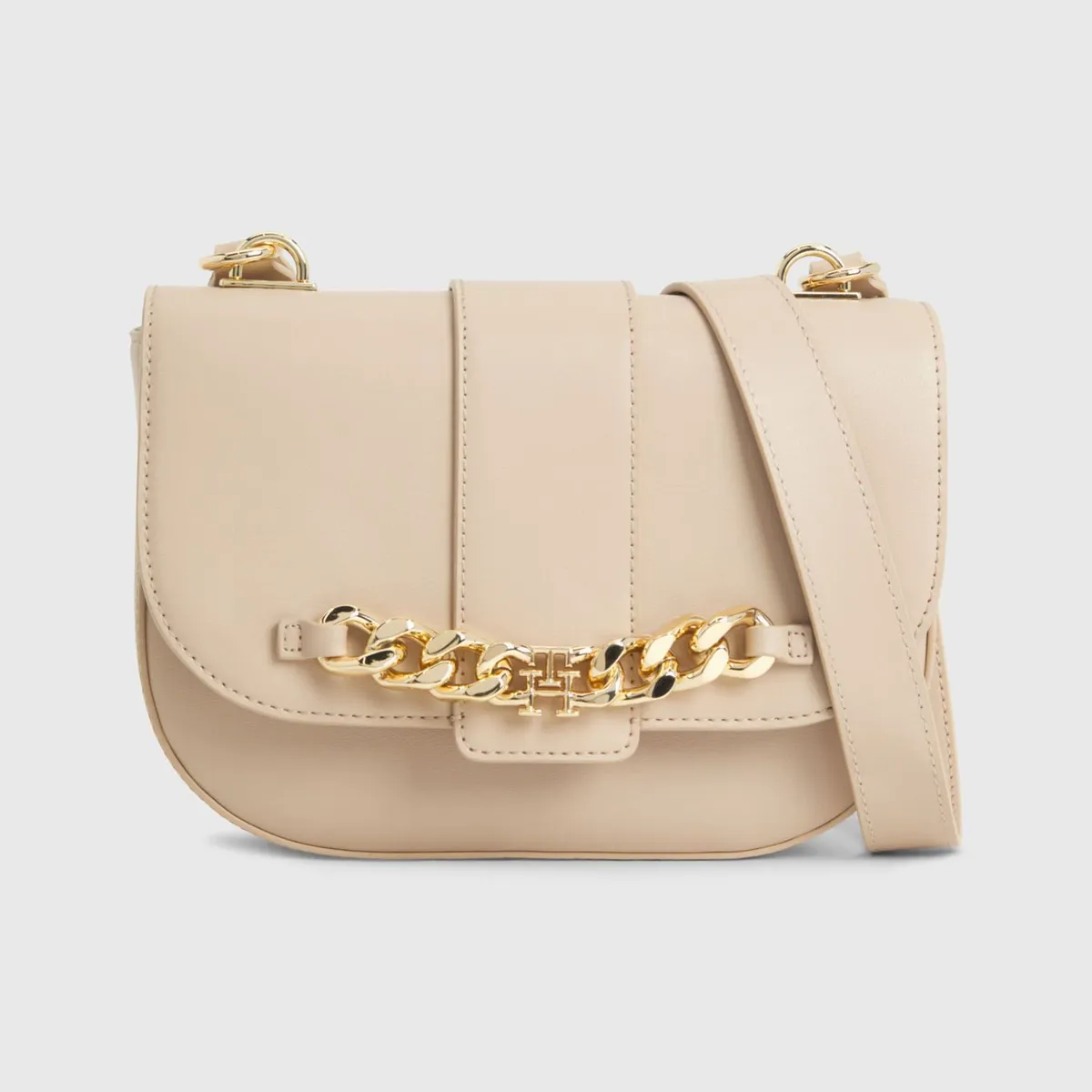 TOMMY HILFIGER - Bolso Bolso Pequeño Con Solapa Y Cadena Mujer Beige Tommy Hilfiger