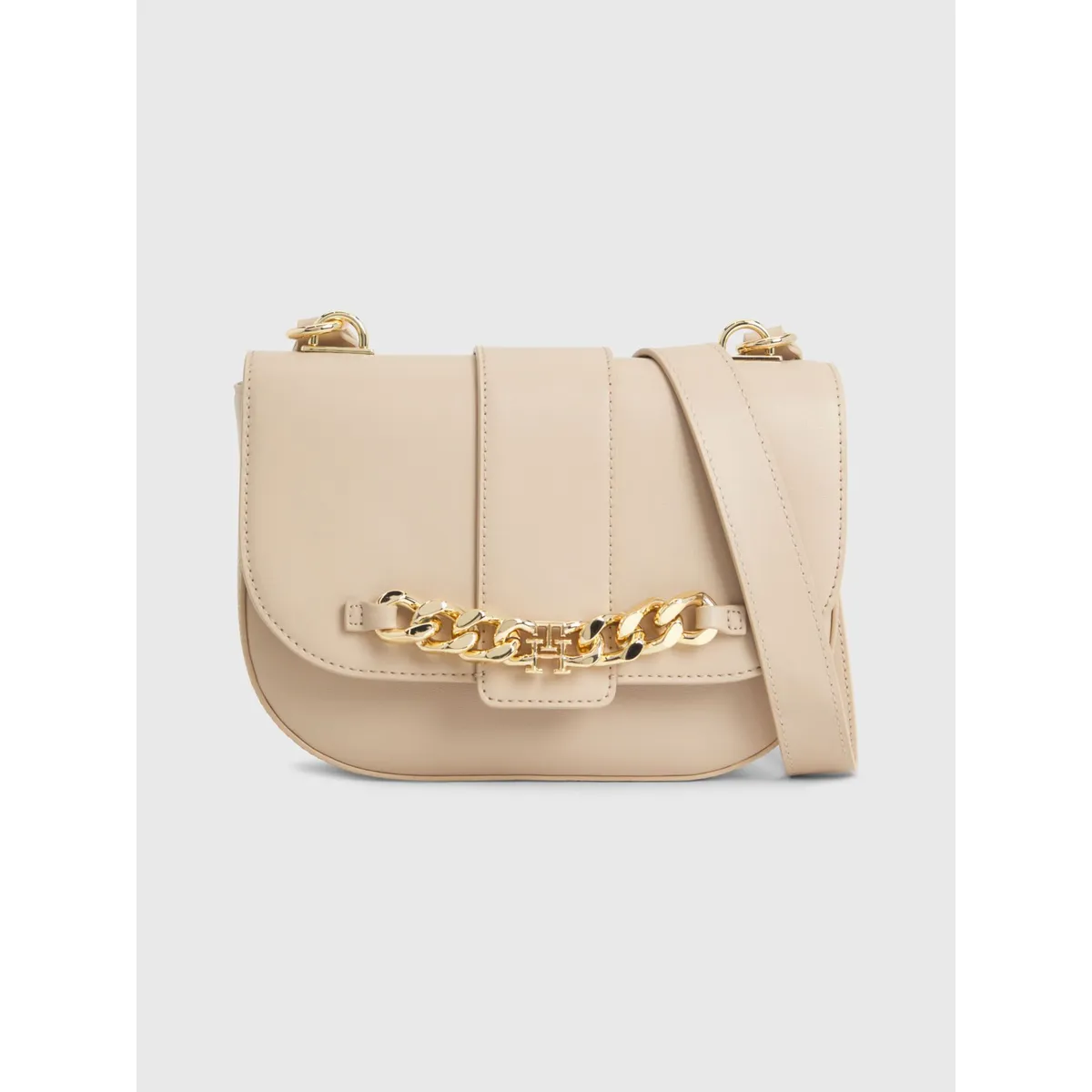 TOMMY HILFIGER - Bolso Bolso Pequeño Con Solapa Y Cadena Mujer Beige Tommy Hilfiger