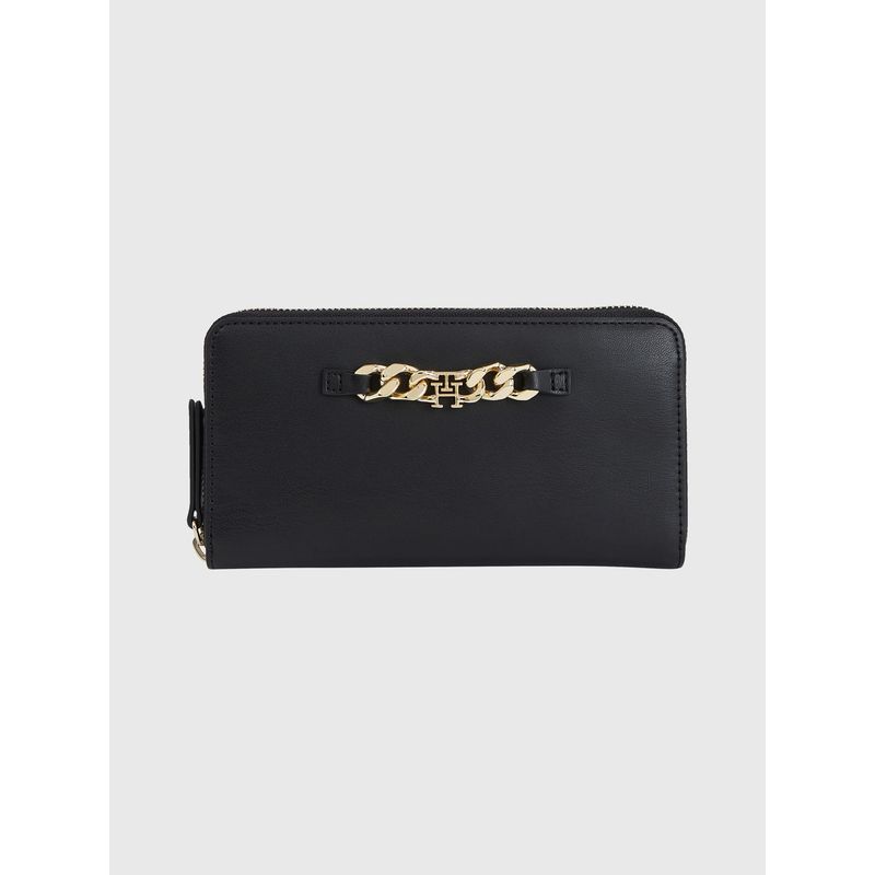 TOMMY HILFIGER - Cartera Th Monogram Con Cierre Y Cadena Mujer Negro Tommy Hilfiger