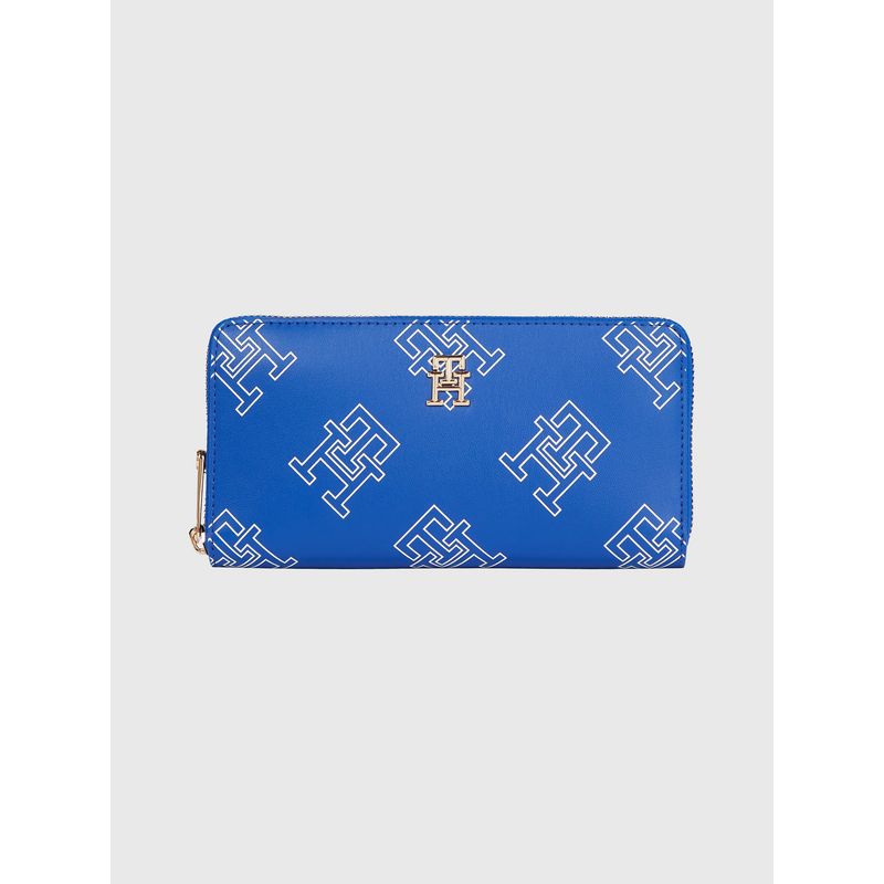 TOMMY HILFIGER - Billetera Estampada Con Monograma Mujer Azul Tommy Hilfiger