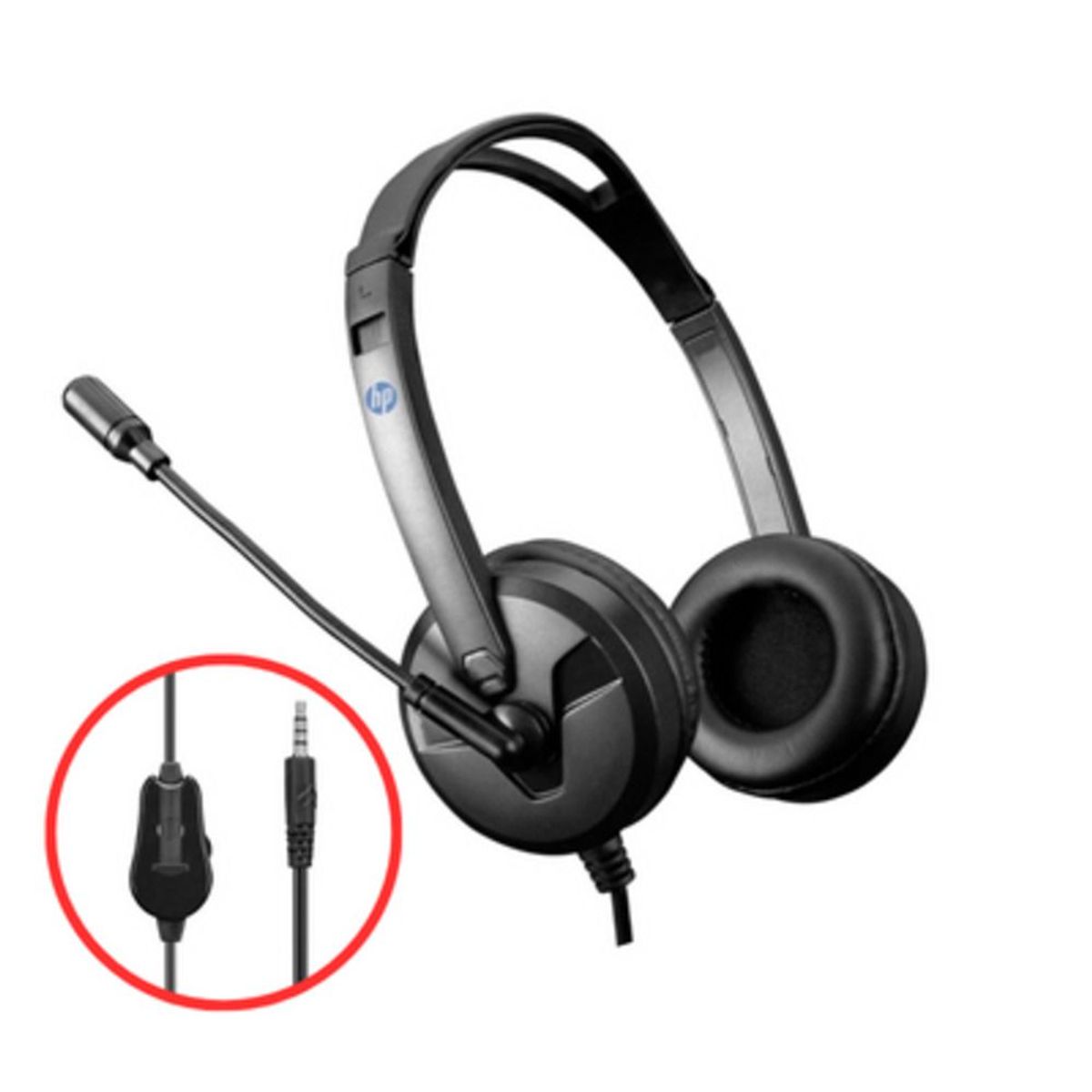 HP - Audifono Auriculares Diadema Con Microfono Universal HP DHE-8009 Negro