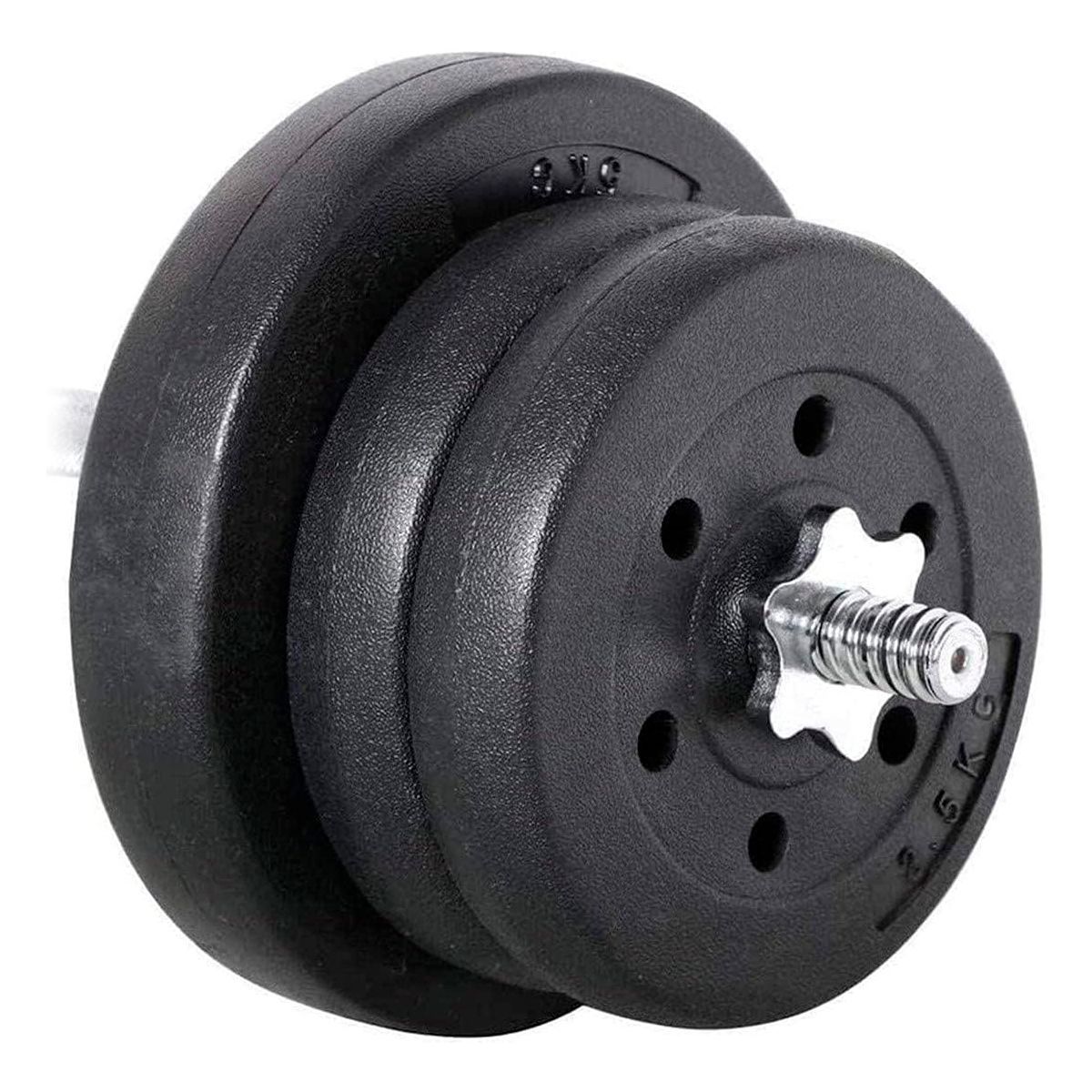 GENERICO - Barra Recta 120 Cm Pesas Peso Cromada Incluye 2 Roscas Gym