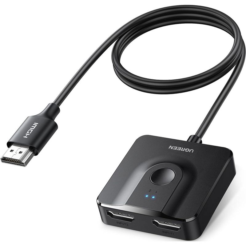 UGREEN - Interruptor Hdmi 4k@60hz Bidireccional 2 En 1 Splitter Switch Cable 1m