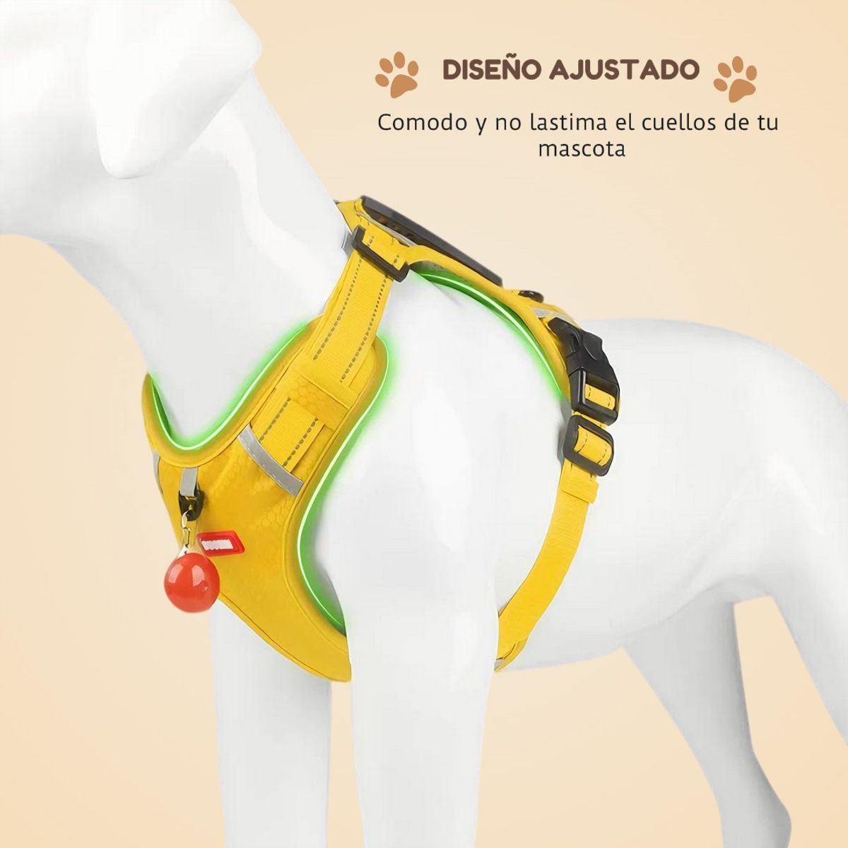 GENERICO - Arnés Chaleco Para Perros Razas Grandes y Pequeñas Rojo S