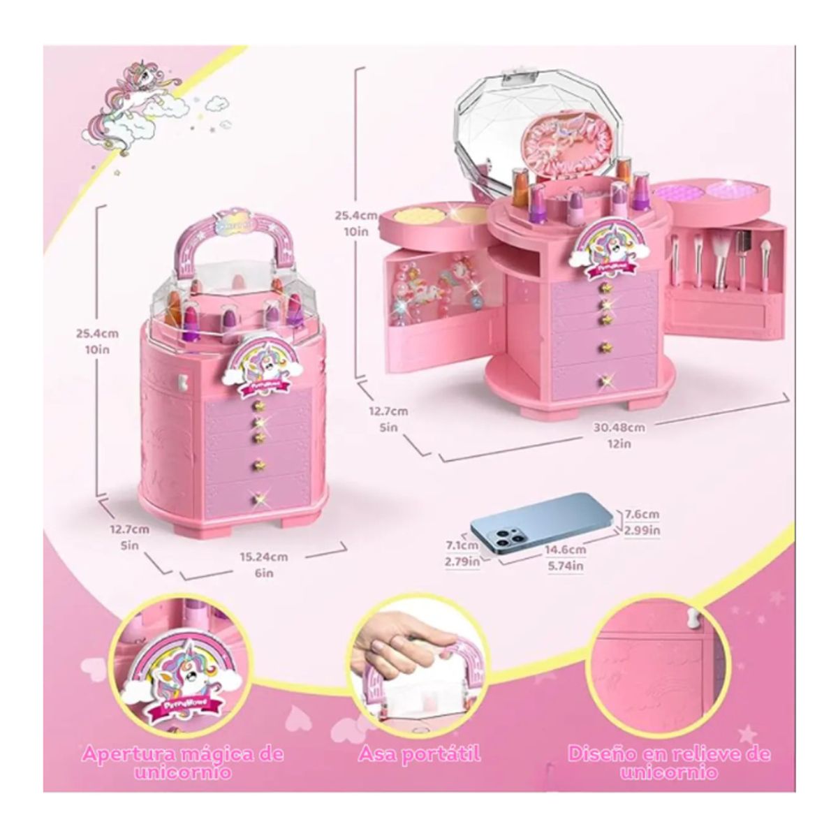 GENERICO - Kit De Maquillaje Unicornio rosa