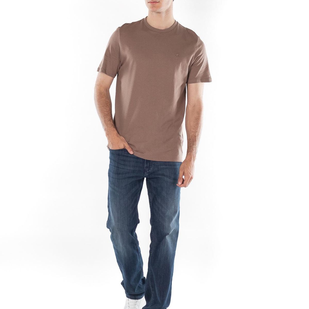 CALVIN KLEIN - Camiseta Con Logo Hombre Chocolate Calvin Klein