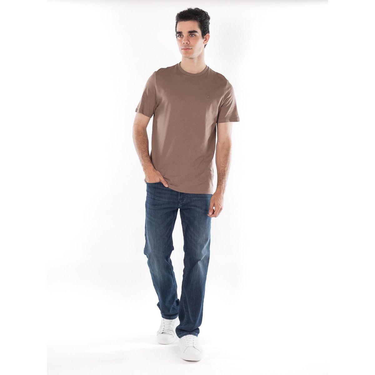 CALVIN KLEIN - Camiseta Con Logo Hombre Chocolate Calvin Klein