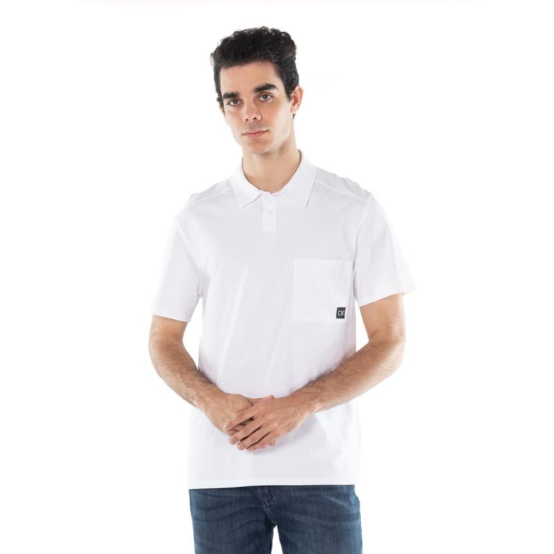 CALVIN KLEIN - Polo Blanco Con Bolsillo Para Hombre Calvin Klein