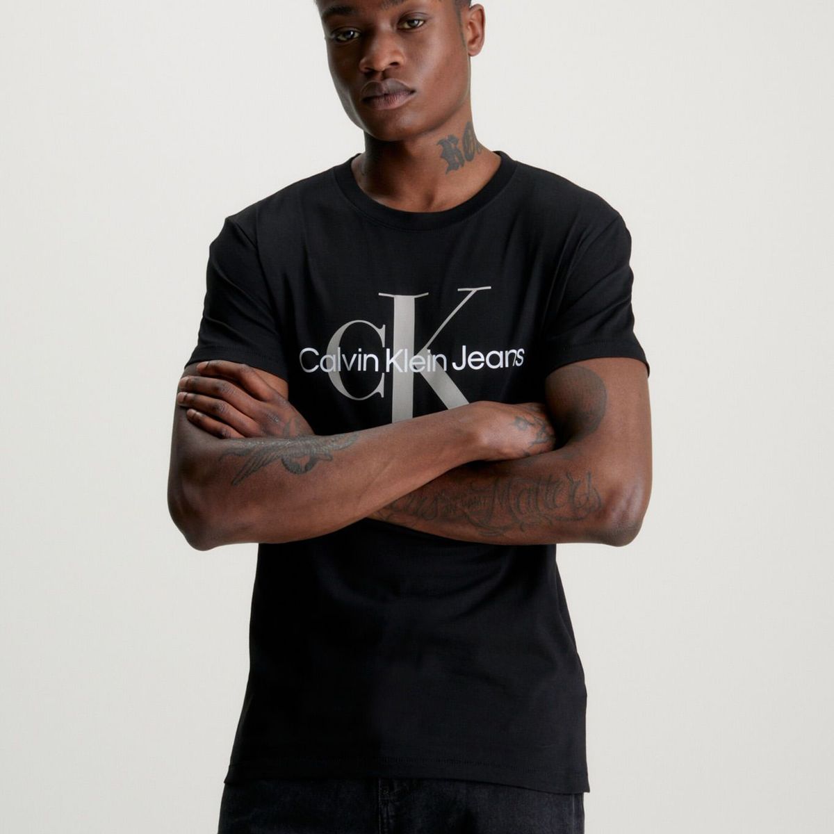 CALVIN KLEIN - Camiseta Slim Con Monograma Hombre Negro Calvin Klein
