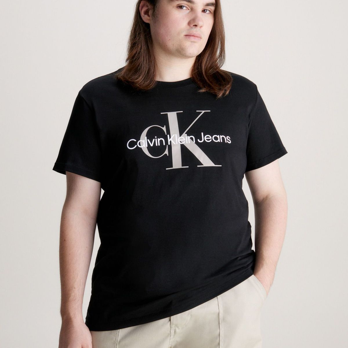 CALVIN KLEIN - Camiseta Slim Con Monograma Hombre Negro Calvin Klein