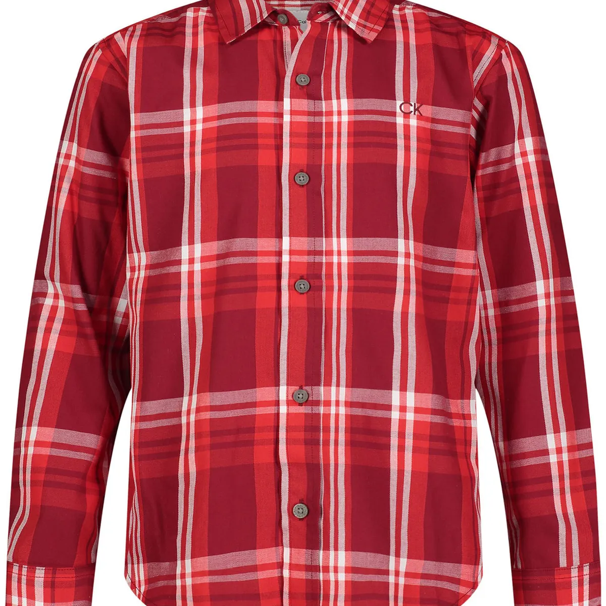 CALVIN KLEIN - Camisa Con Estampado De Cuadros Para Niño Rojo Calvin Klein