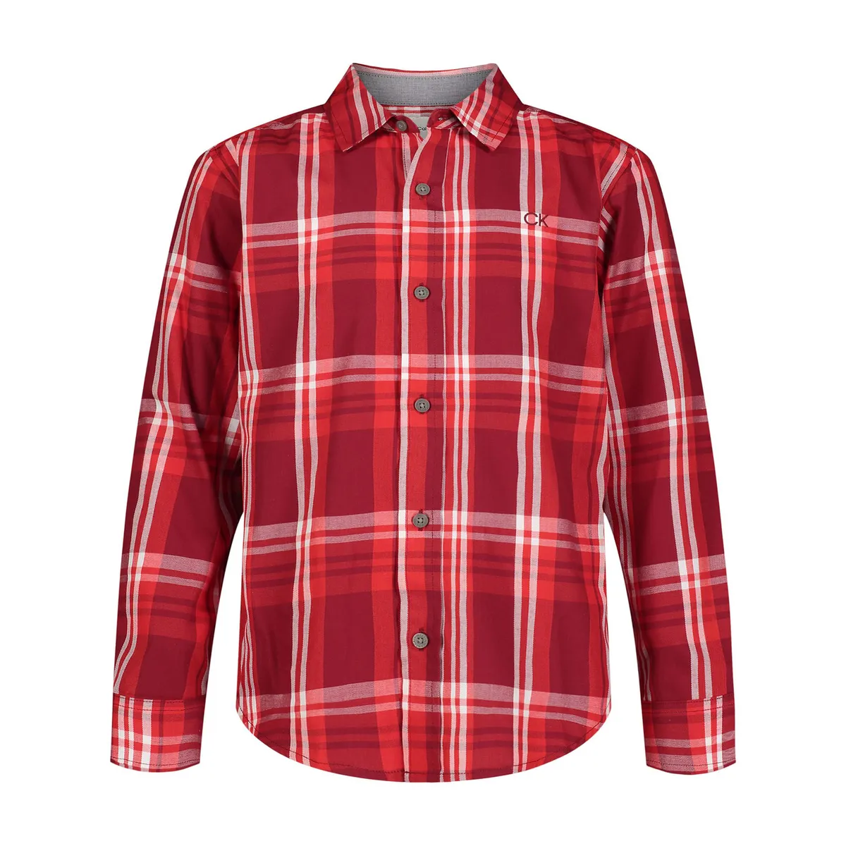 CALVIN KLEIN - Camisa Con Estampado De Cuadros Para Niño Rojo Calvin Klein
