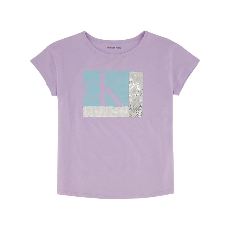 CALVIN KLEIN - Camiseta Morado Con Lentejuelas Para Niña Calvin Klein