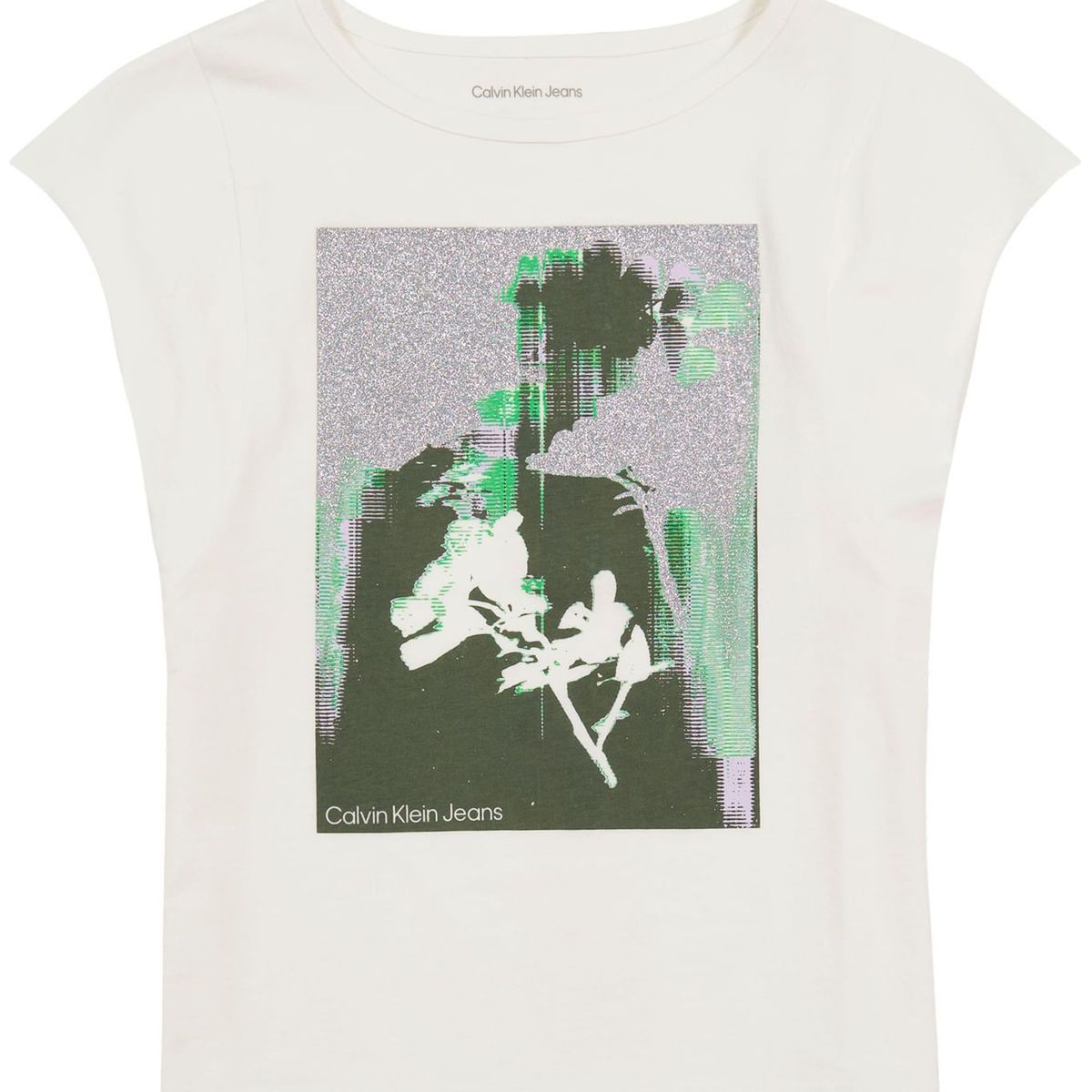CALVIN KLEIN - Camiseta Blanca Flutter Floral Para Niña Calvin Klein