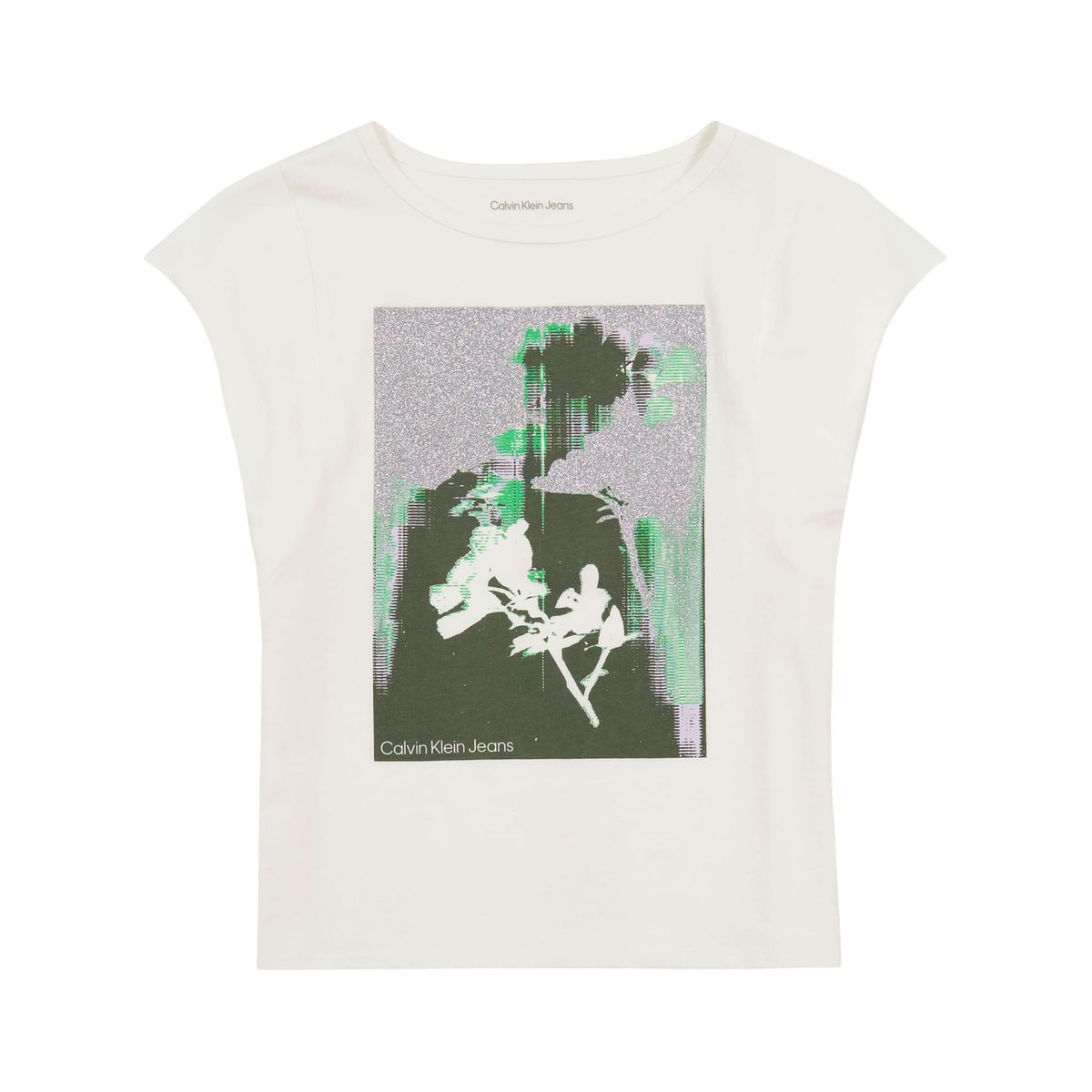 CALVIN KLEIN - Camiseta Blanca Flutter Floral Para Niña Calvin Klein