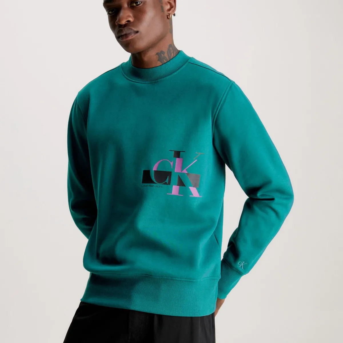 CALVIN KLEIN - Saco Verde Con Monograma De Bloque Color Calvin Klein