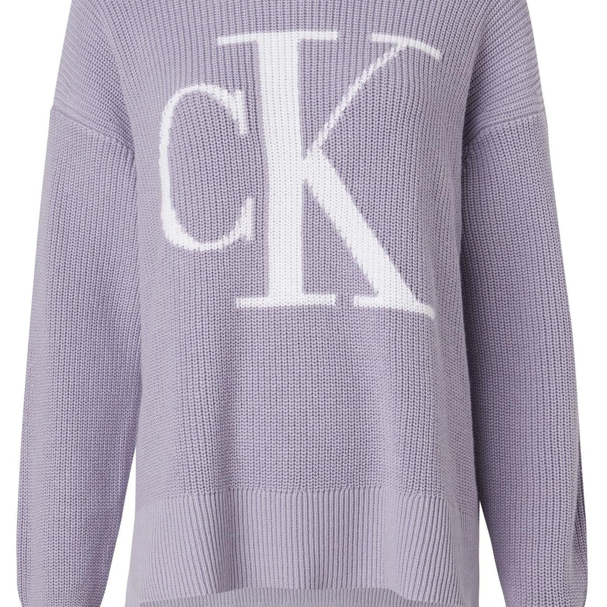 CALVIN KLEIN - Saco De Algodón Orgánico Holgado Con Logo Mujer Morado Calvin Klein