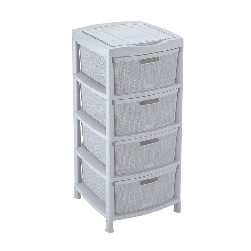 RIMAX - Gavetero Fique Con 4 Gavetas y Tapa Organizadora RIMAX - Gris Hielo