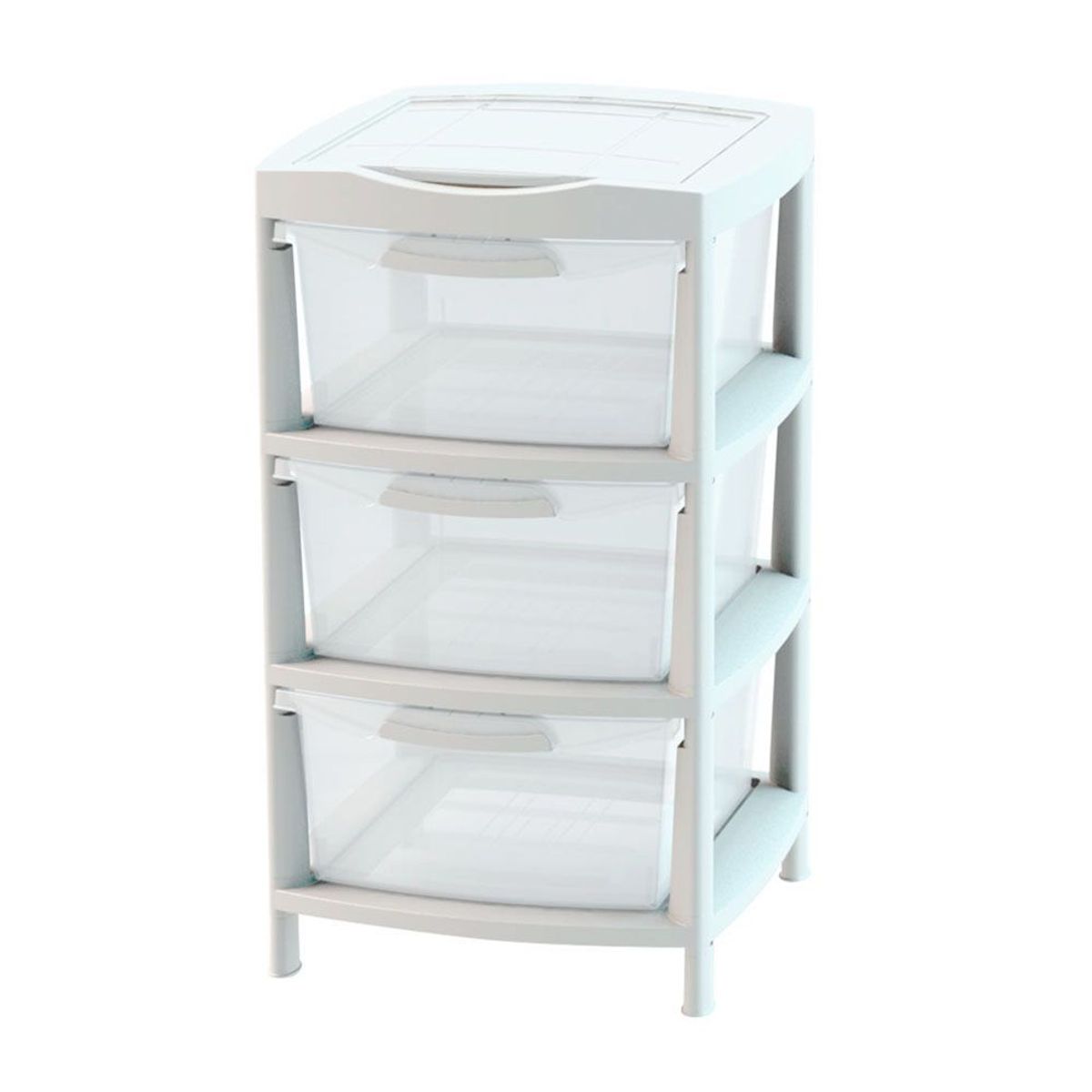 RIMAX - Gavetero Fique Con 3 Gavetas y Tapa Organizadora RIMAX - Blanco