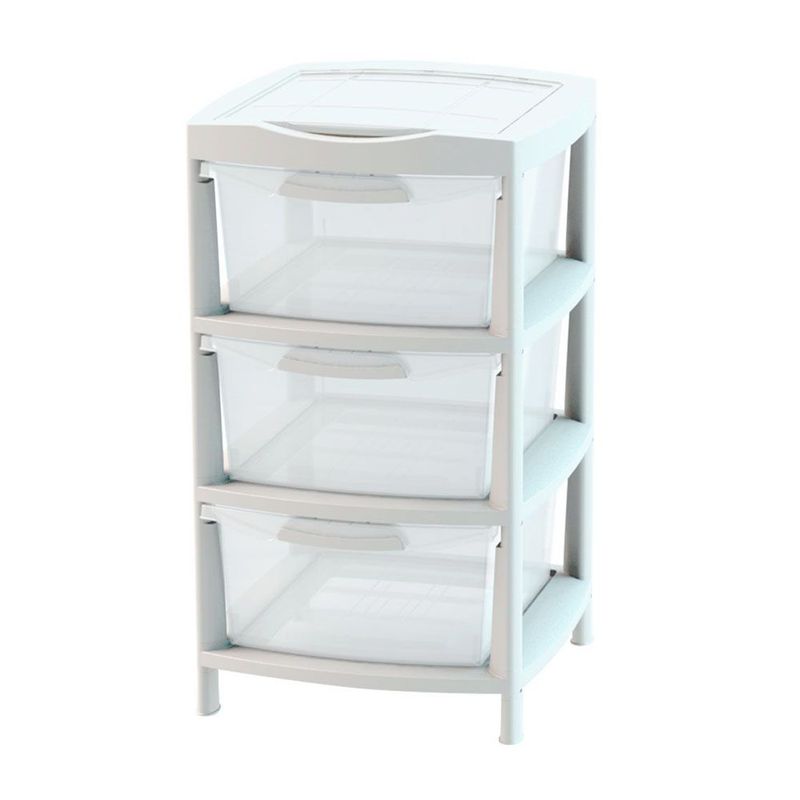 RIMAX - Gavetero Fique Con 3 Gavetas y Tapa Organizadora RIMAX - Blanco