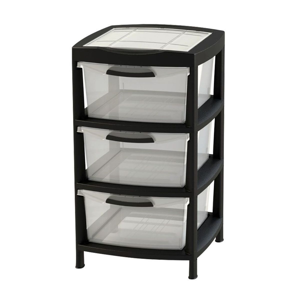 RIMAX - Gavetero Fique Con 3 Gavetas y Tapa Organizadora RIMAX - Negro