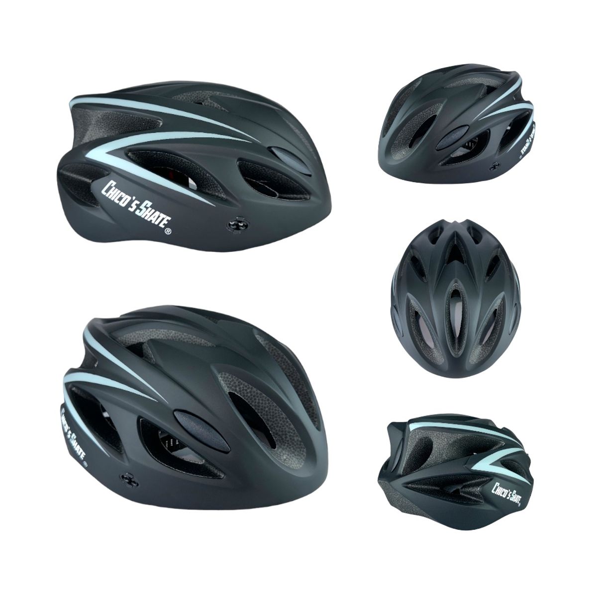 CHICOS - Combo Patines Linea Roller Skate Con Protecciones XL 43 Ajustables a 46 Negro