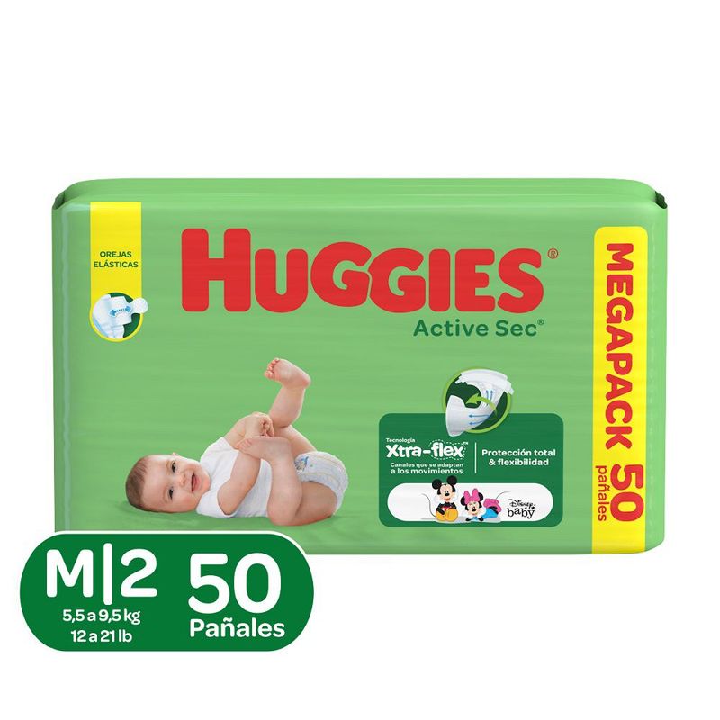HUGGIES - Pañales Huggies Active Sec Etapa 2/M X 50Und