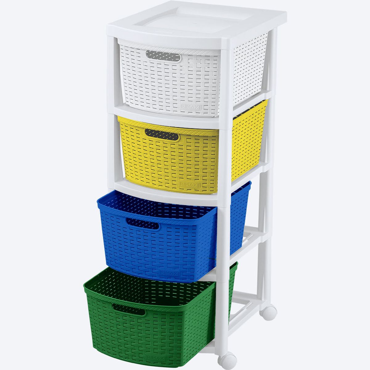 RIMAX - Cajonero apariencia rattan 4 gavetas altas RIMAX - Niño