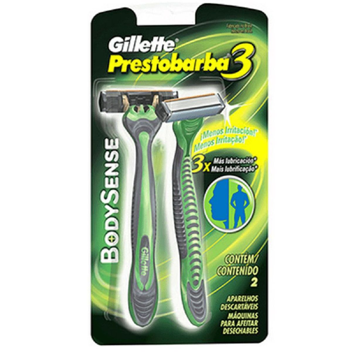 GILLETTE - Maquina De Afeitar Gillette Prestobarba Body Sense X 2Und