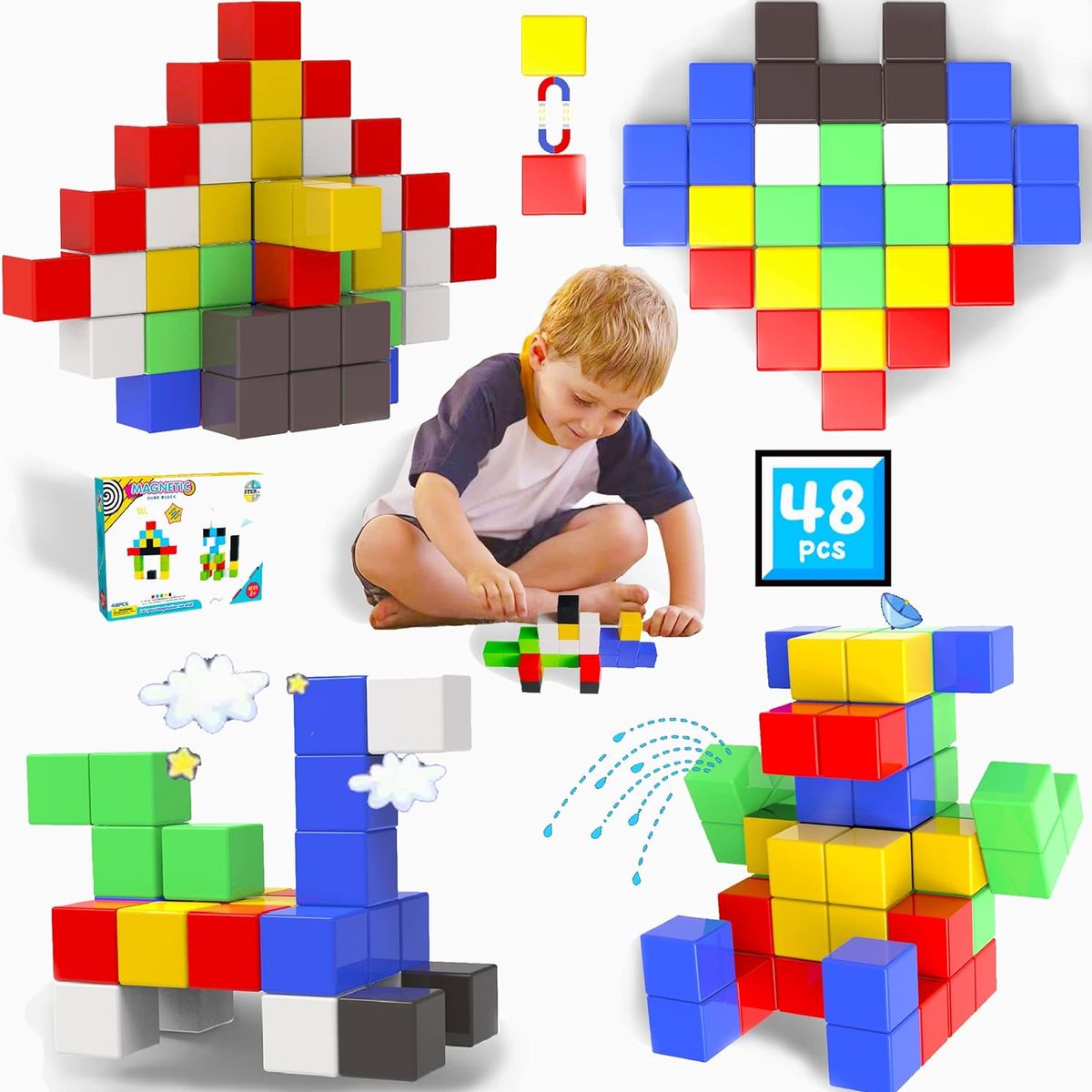 GENERICO - Bloques Magnéticos De 48 PCS