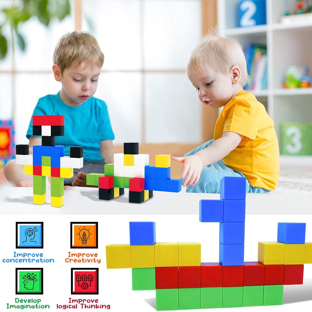 GENERICO - Bloques Magnéticos De 48 PCS