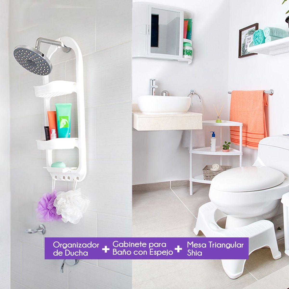 RIMAX - Combo Organizador Baño RIMAX - Blanco
