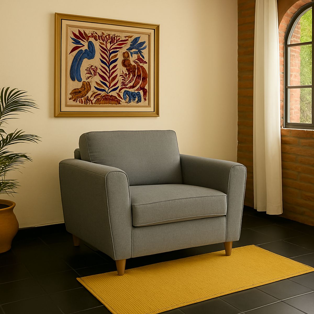 MUEBLES FIOTTI - Sofa 1 puesto gris Tamesis