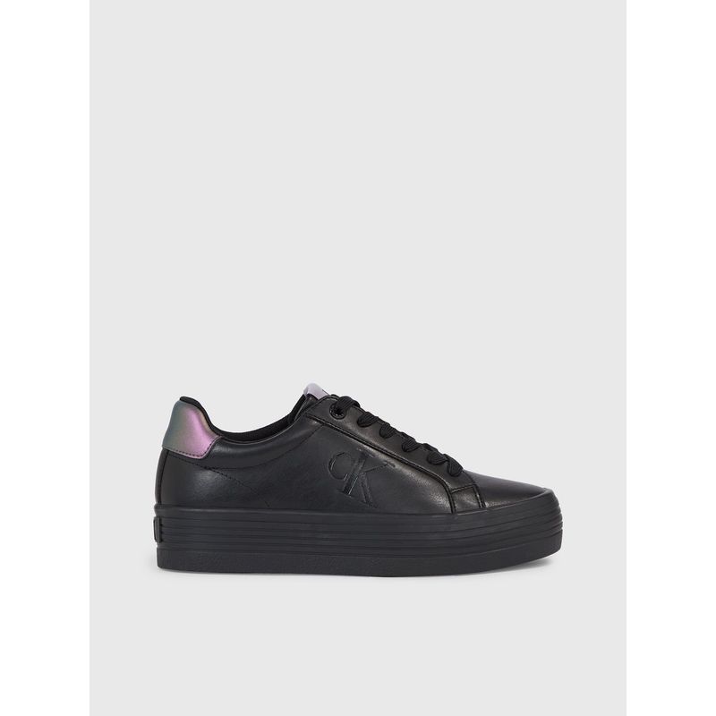 CALVIN KLEIN - Tenis De Plataforma Cuero Mujer Negro Calvin Klein