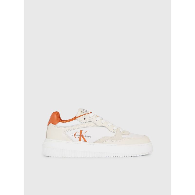 CALVIN KLEIN - Tenis Casuales De Cuero Mujer Blanco Calvin Klein