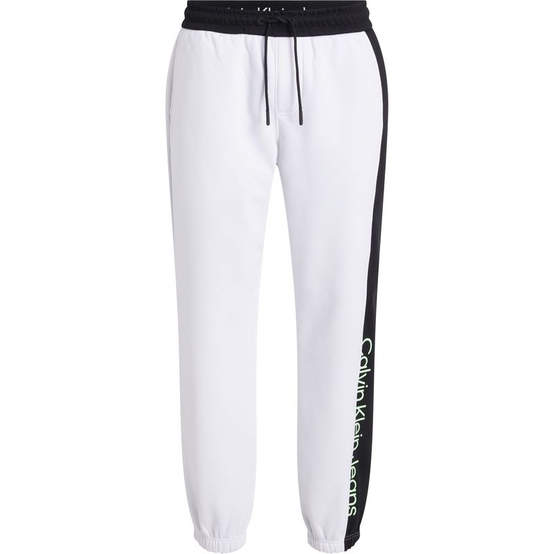 CALVIN KLEIN - Jogger Blanco Con Logo Vertical Calvin Klein