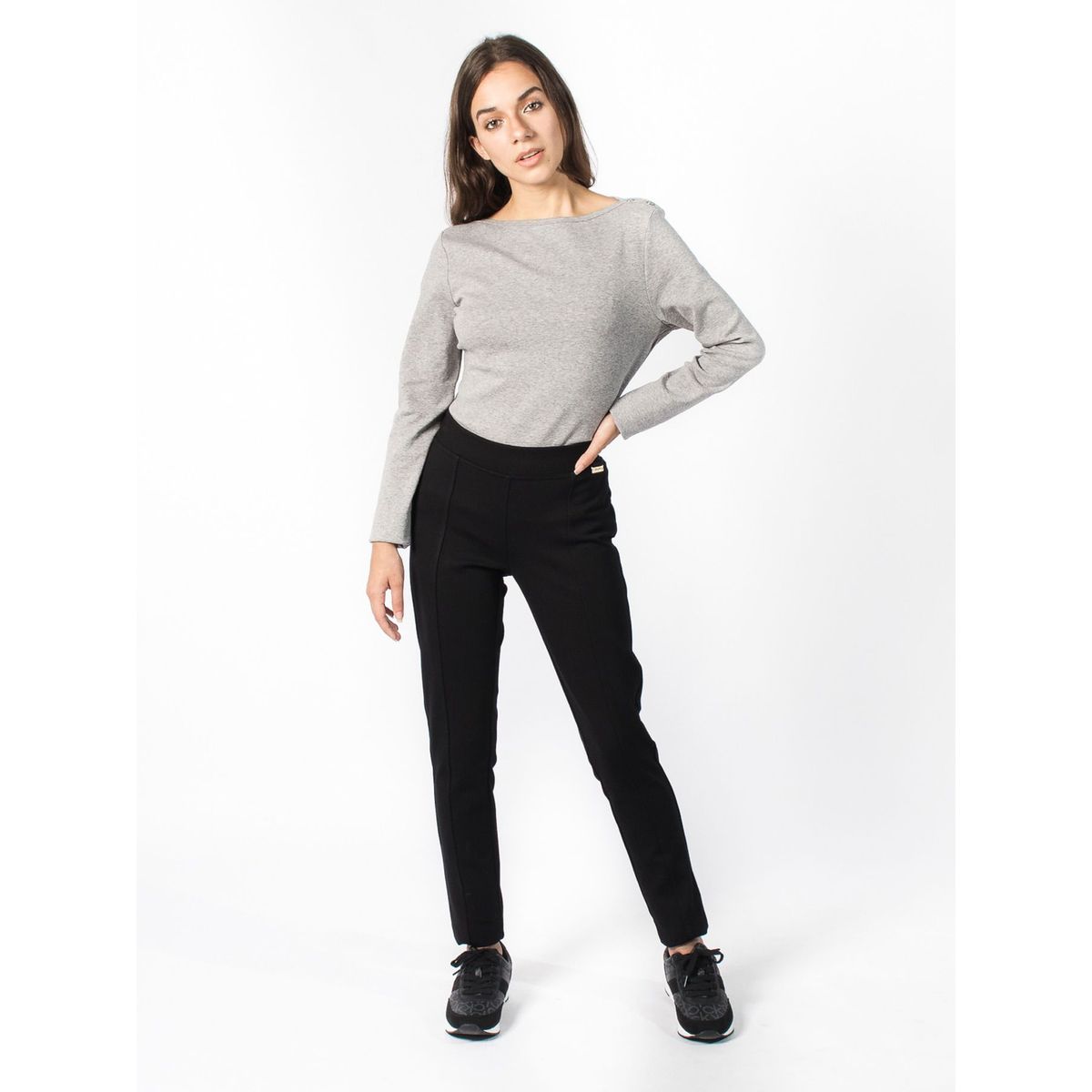 CALVIN KLEIN - Leggings De Corte Skinny Con Logo Mujer Negro Calvin Klein