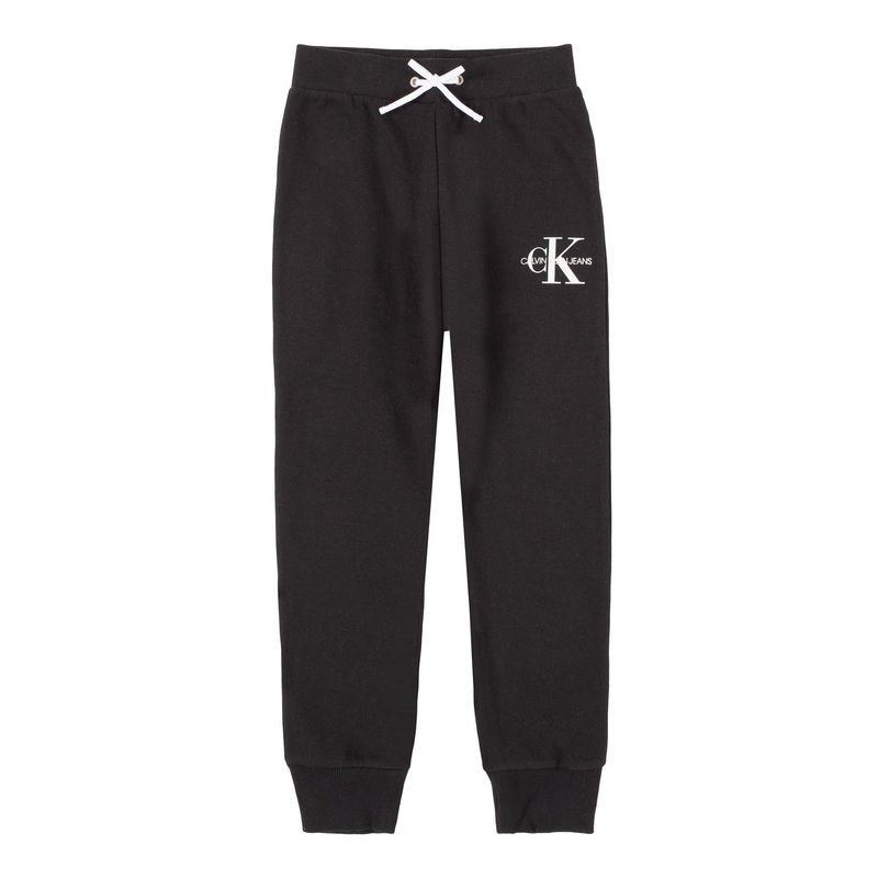 CALVIN KLEIN - Pantalónes De Chándal Con Logo Monograma Negro Para Niña Calvin Klein