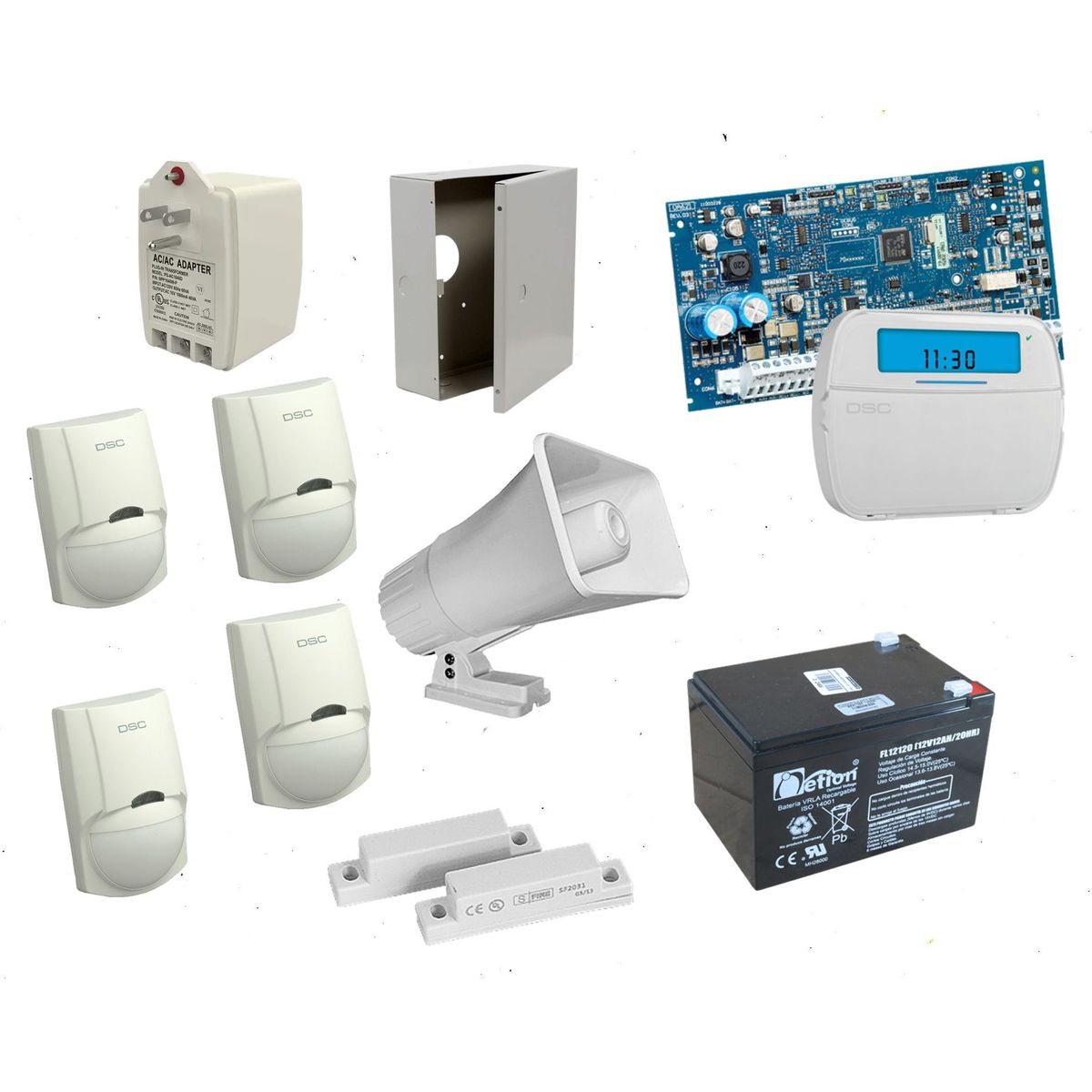 DSC - Kit De Alarma Dsc De 4 Sensores + 1 Contactos Magneticos NEO