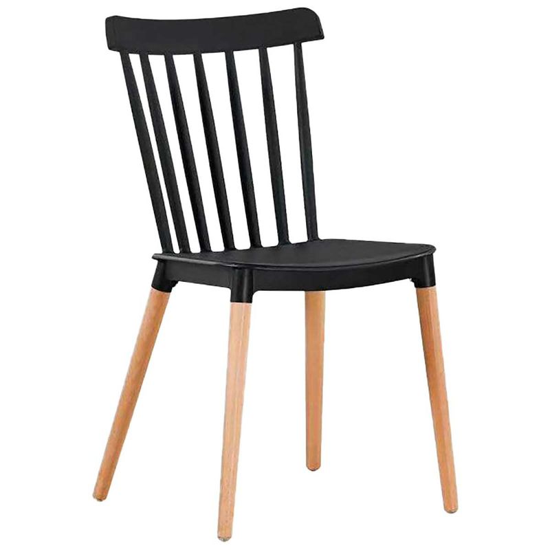 AKIVOY - Silla  Para Comedor Atena en Polipropileno Color Negro-