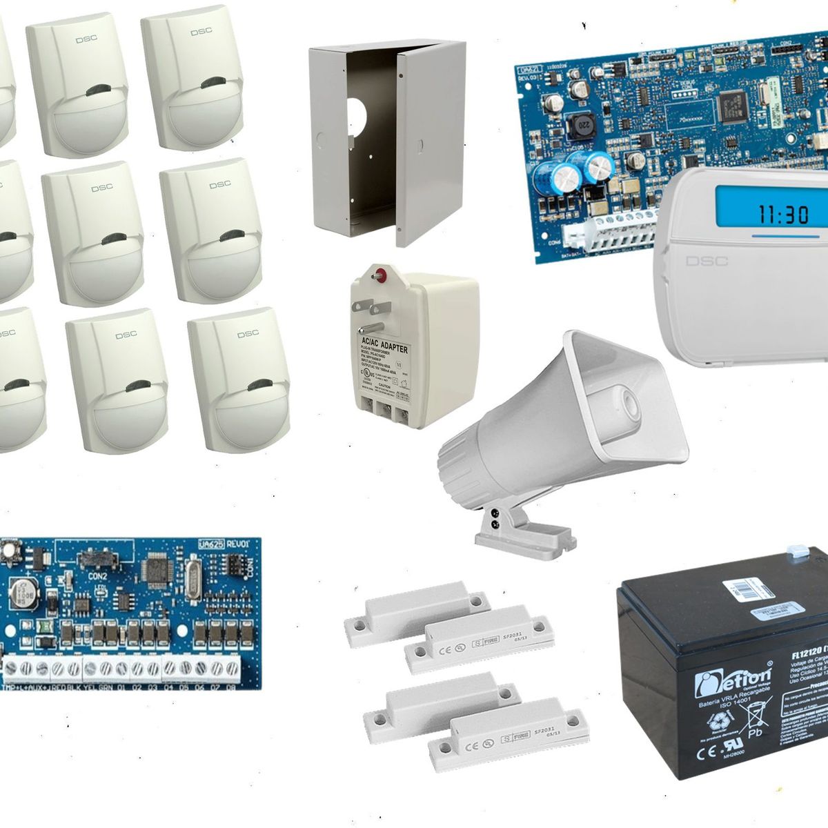 DSC - Kit De Alarma Dsc De 9 Sensores + 2 Contactos Magneticos NEO