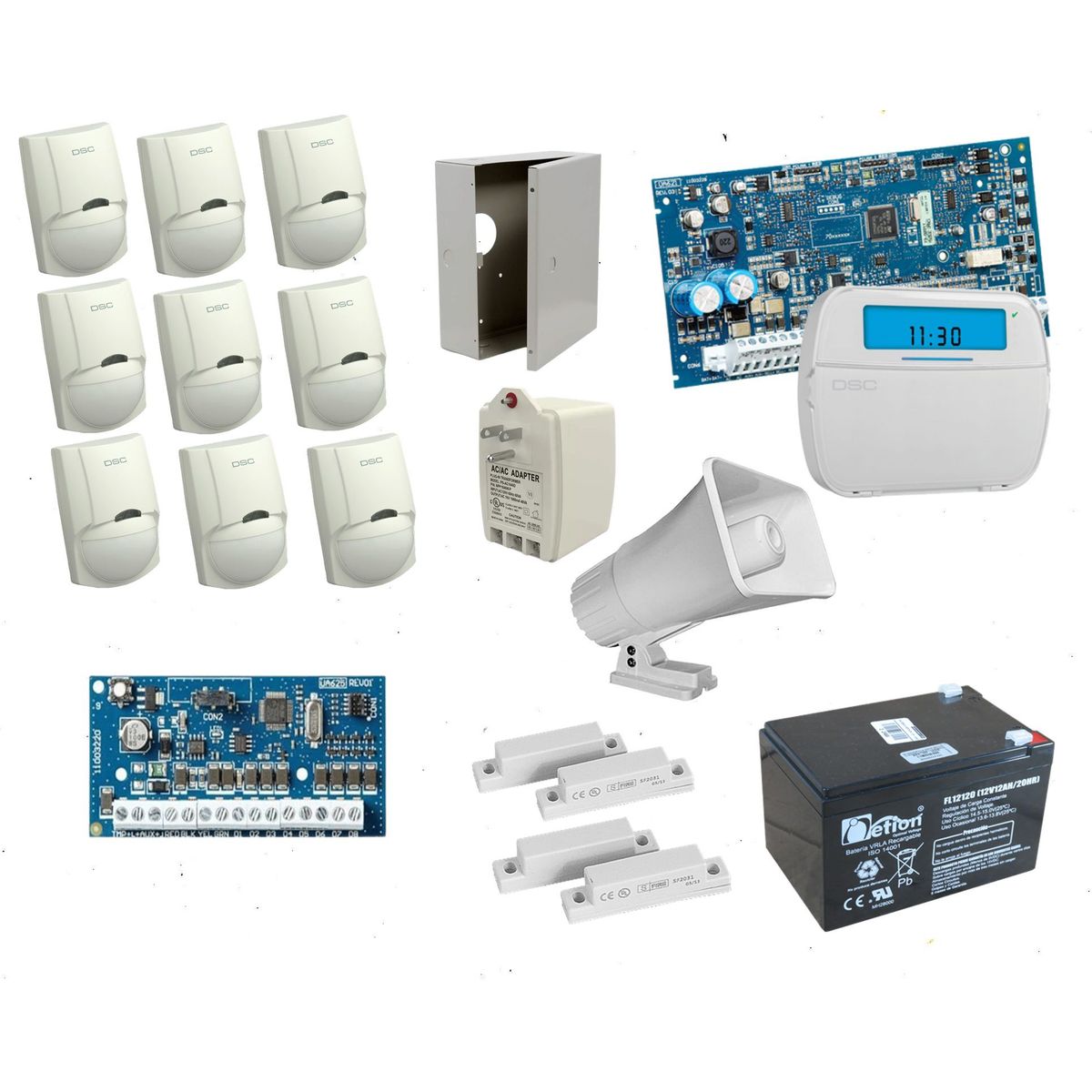 DSC - Kit De Alarma Dsc De 9 Sensores + 2 Contactos Magneticos NEO
