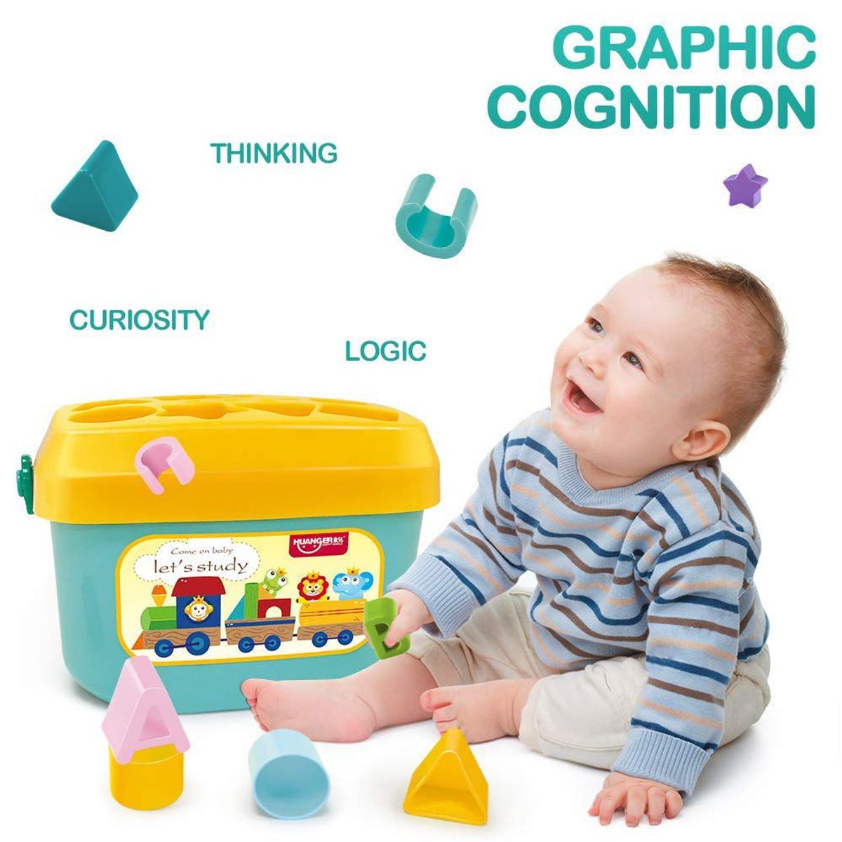 HUANGER - Juguete bebe mis primeros bloques didáctico encajar unisex