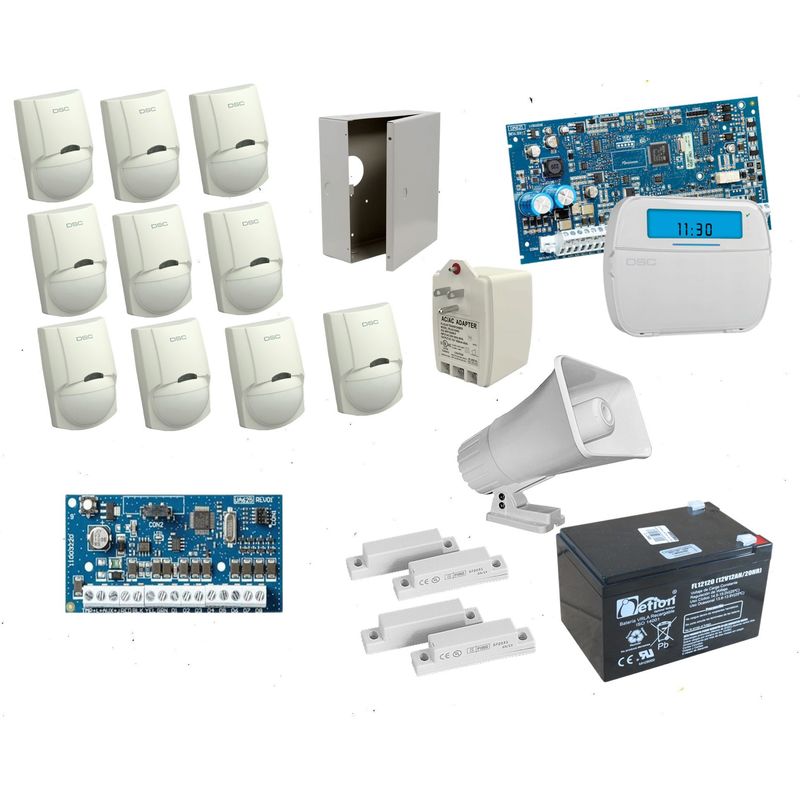 DSC - Kit De Alarma Dsc De 10 Sensores + 2 Contactos Magneticos NEO