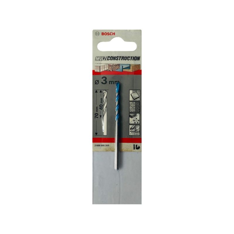 BOSCH - Broca Multiconstruction Ø3mm X 70mm Bosch 2608596059
