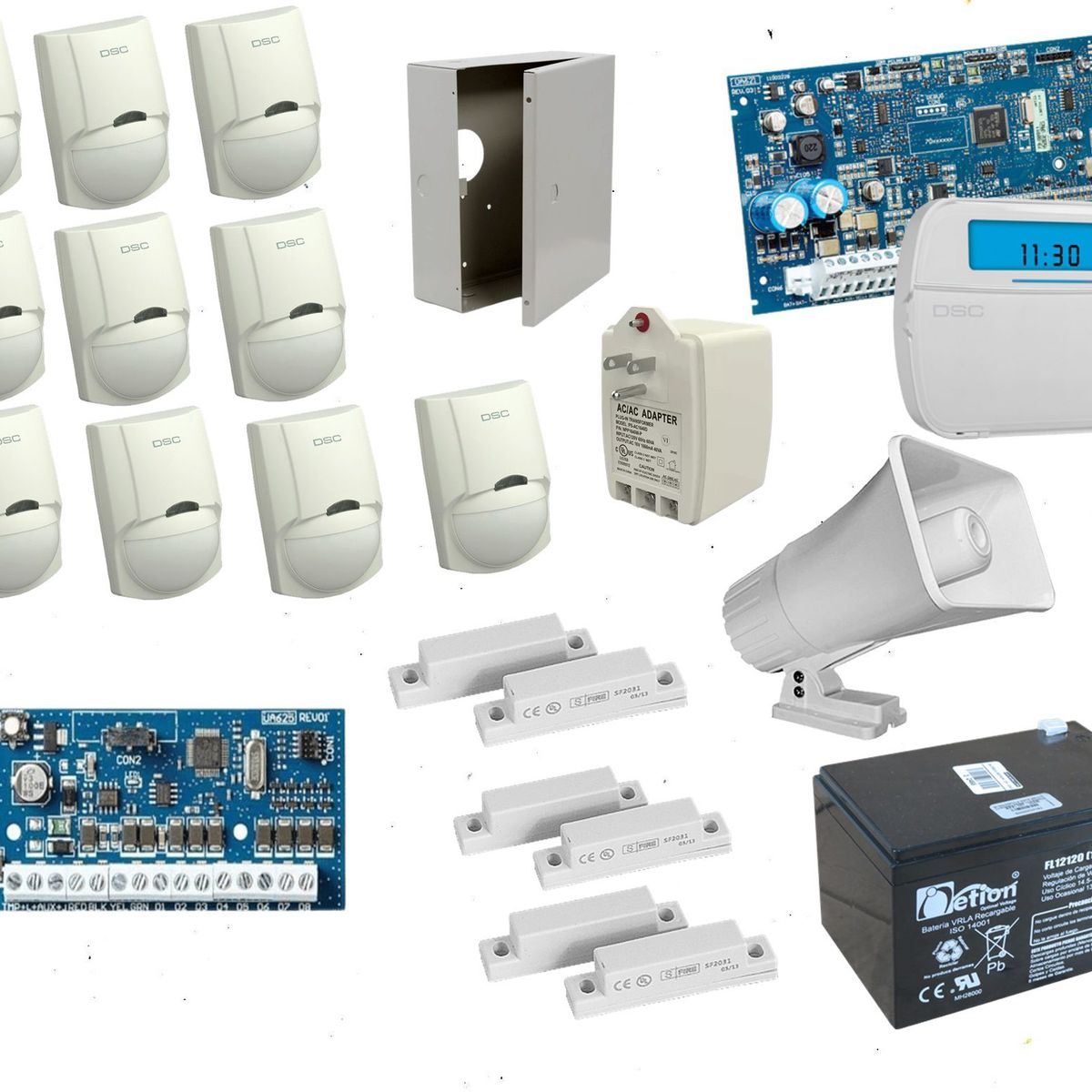 DSC - Kit De Alarma Dsc De 11 Sensores + 3 Contactos Magneticos NEO
