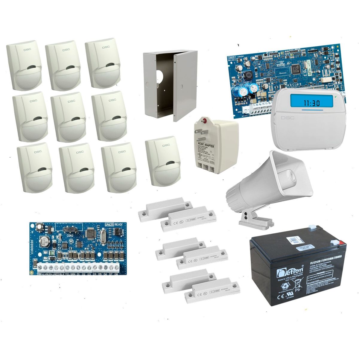 DSC - Kit De Alarma Dsc De 11 Sensores + 3 Contactos Magneticos NEO