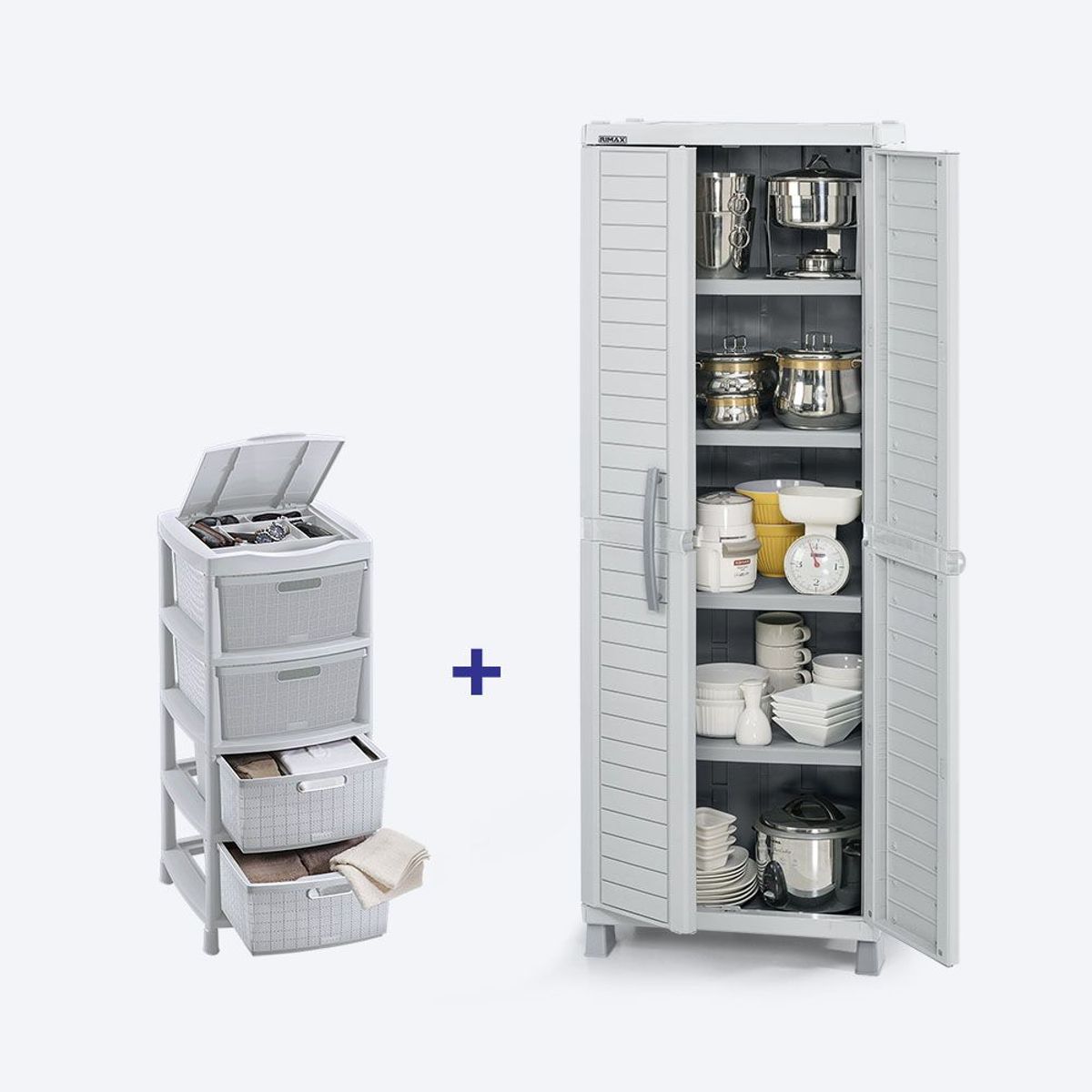 RIMAX - Combo Organizador RIMAX - Armario Grande + Gavetero 4 Gavetas
